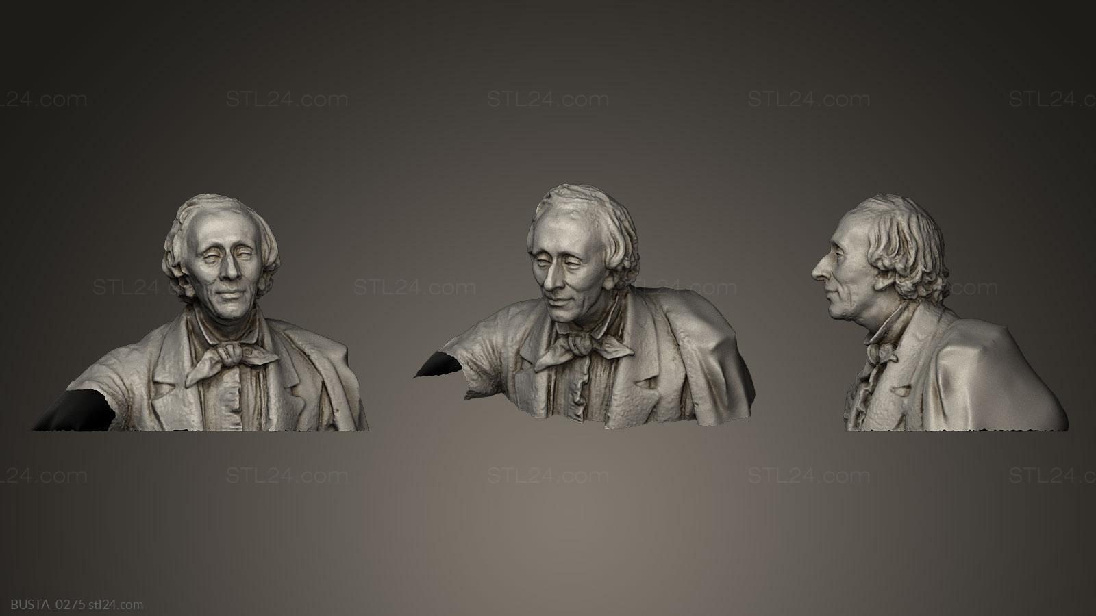 Бюсты и головы античные и исторические (Ханс Кристиан Андерсен, BUSTA_0275) 3D модель для ЧПУ станка